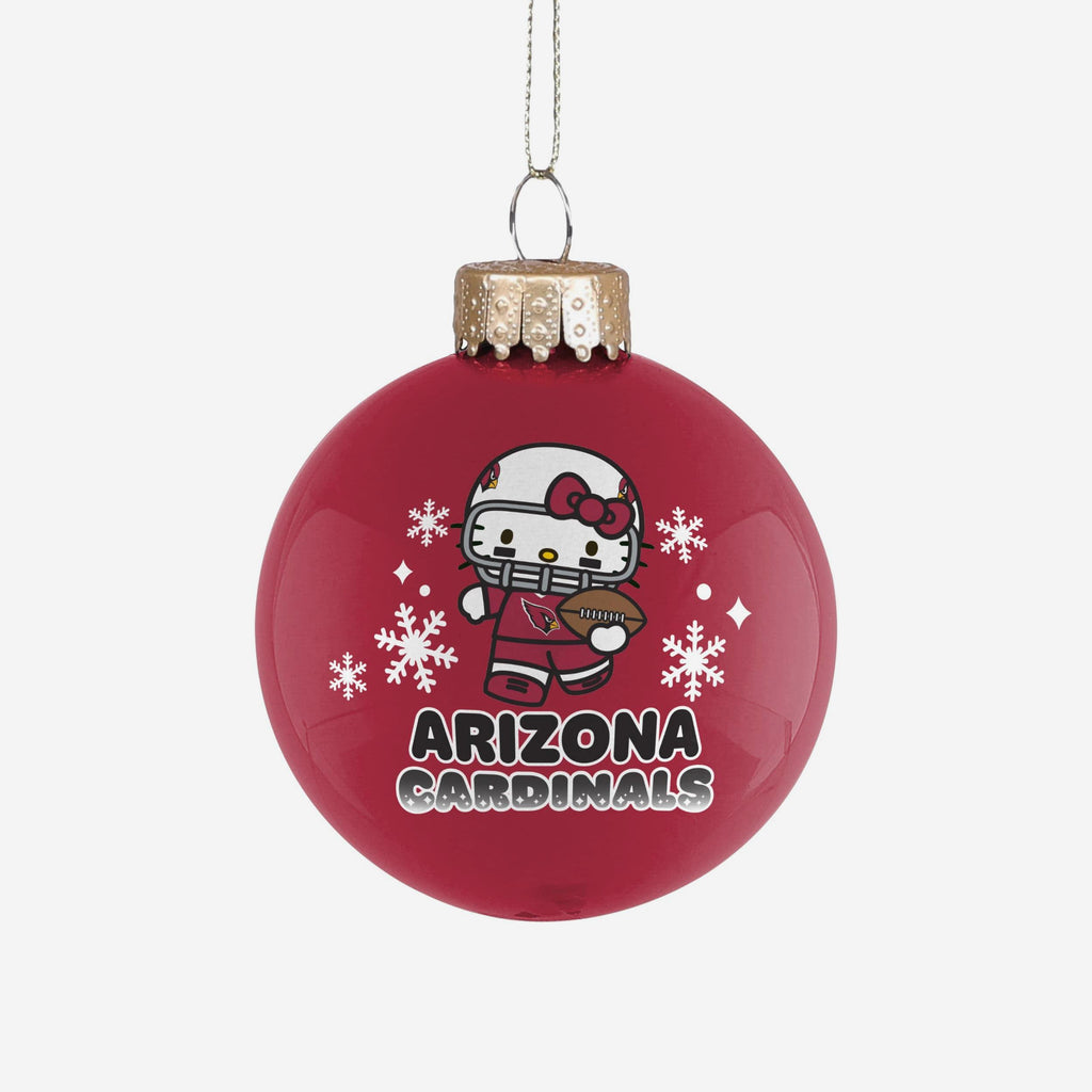 Arizona Cardinals Hello Kitty® Glass Ball Ornament FOCO - FOCO.com