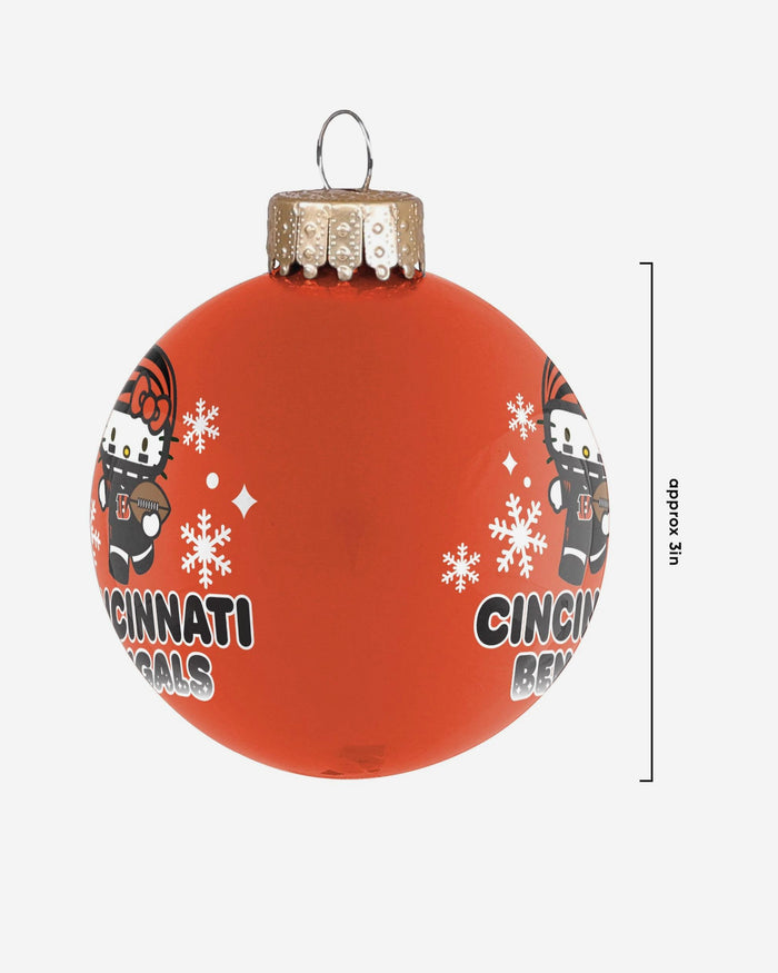 Cincinnati Bengals Hello Kitty® Glass Ball Ornament FOCO - FOCO.com
