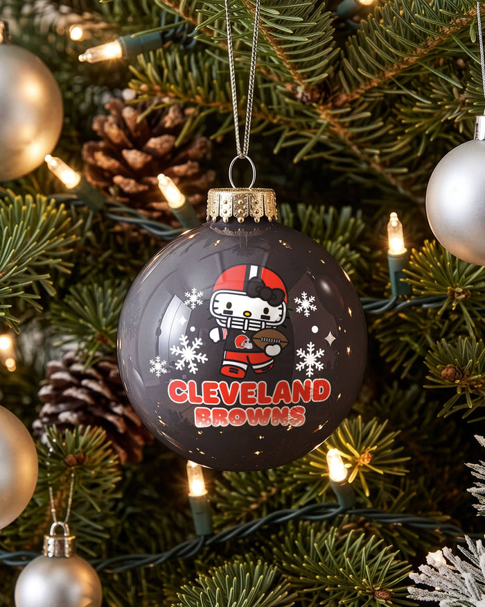 Cleveland Browns Hello Kitty® Glass Ball Ornament FOCO - FOCO.com