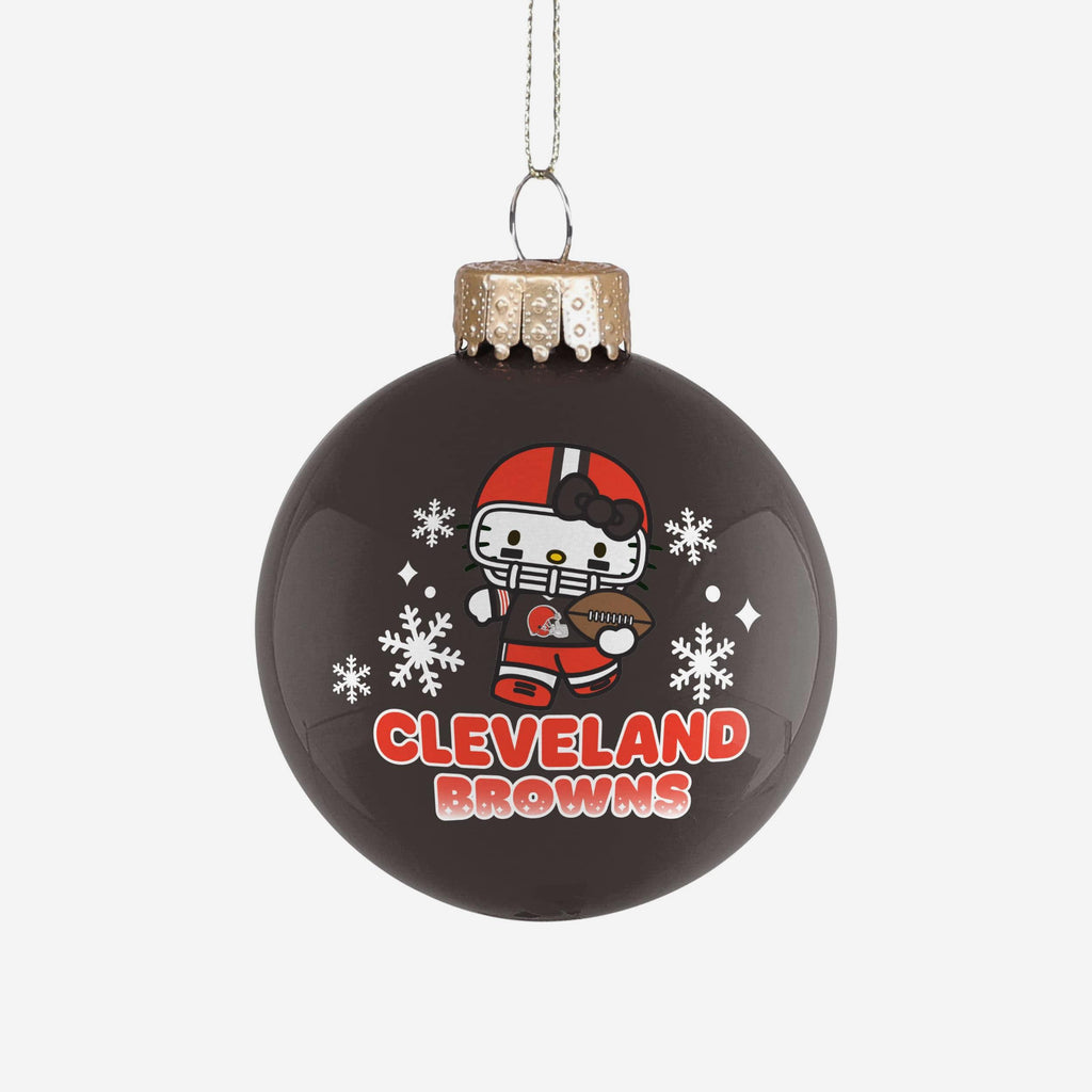 Cleveland Browns Hello Kitty® Glass Ball Ornament FOCO - FOCO.com