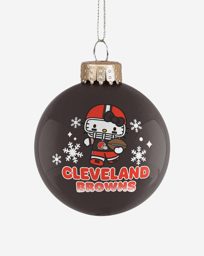 Cleveland Browns Hello Kitty® Glass Ball Ornament FOCO - FOCO.com