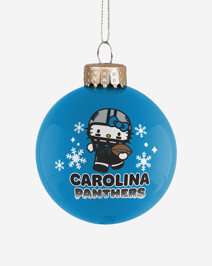 Carolina Panthers Hello Kitty® Glass Ball Ornament FOCO - FOCO.com