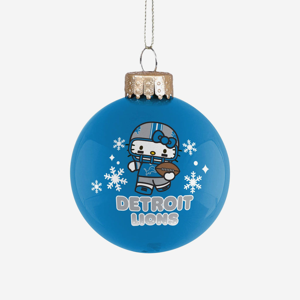 Detroit Lions Hello Kitty® Glass Ball Ornament FOCO - FOCO.com