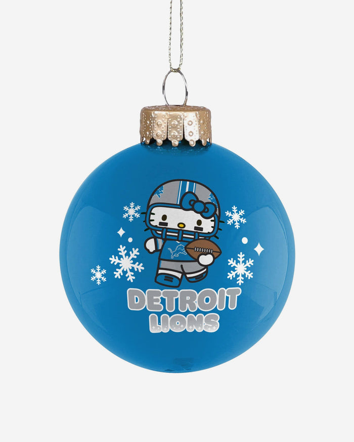 Detroit Lions Hello Kitty® Glass Ball Ornament FOCO - FOCO.com