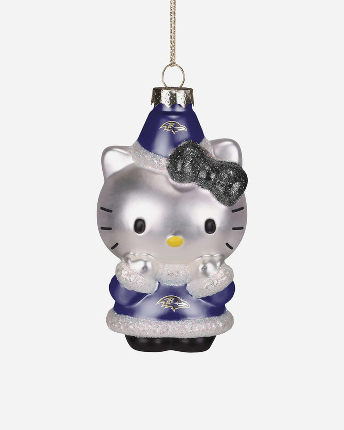 Baltimore Ravens Hello Kitty® Glitter Ornament FOCO - FOCO.com