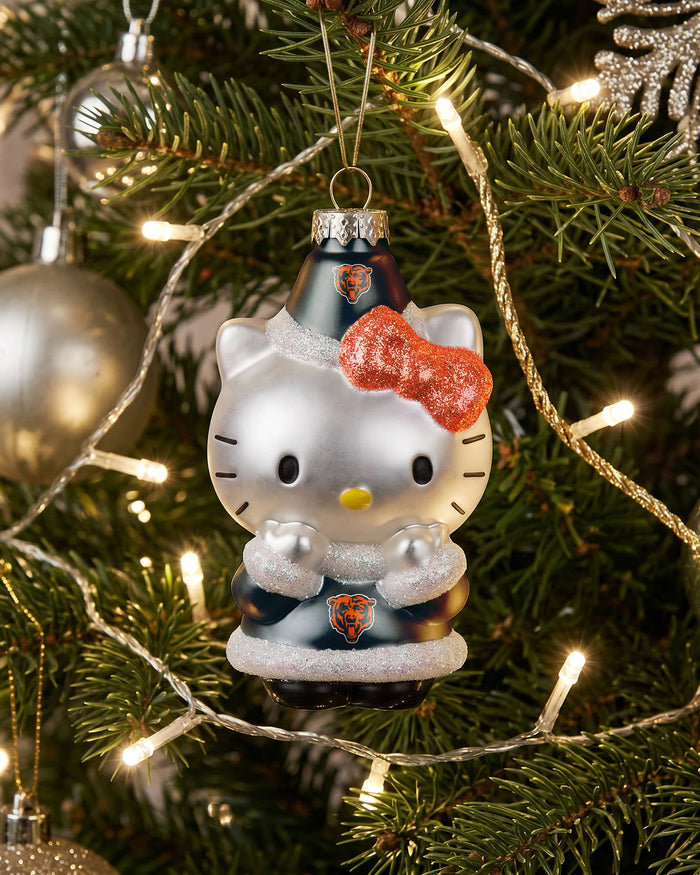 Chicago Bears Hello Kitty® Glitter Ornament FOCO - FOCO.com