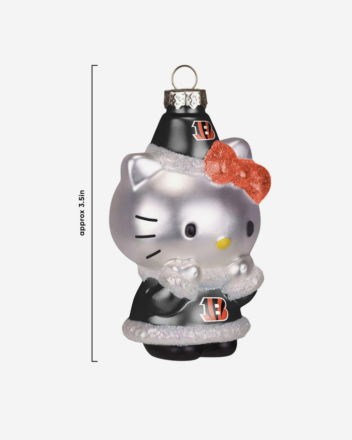 Cincinnati Bengals Hello Kitty® Glitter Ornament FOCO - FOCO.com