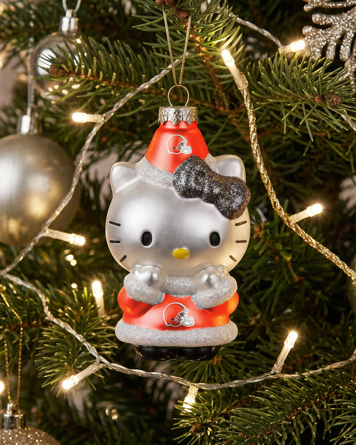 Cleveland Browns Hello Kitty® Glitter Ornament FOCO - FOCO.com