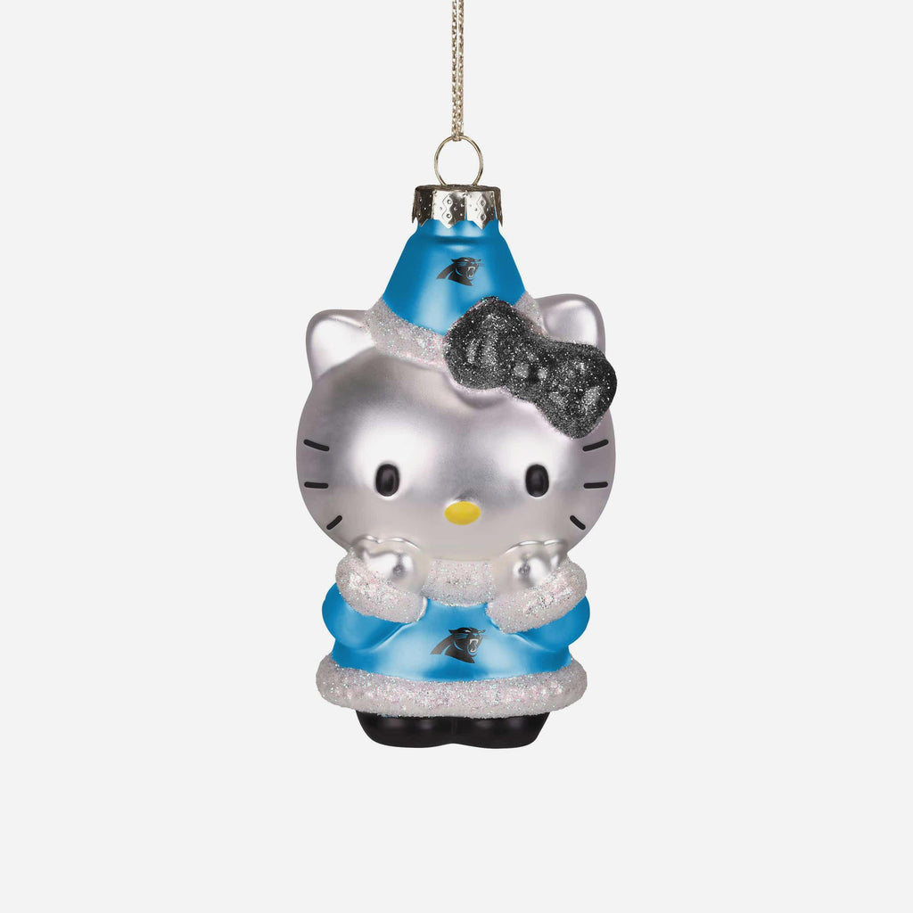 Carolina Panthers Hello Kitty® Glitter Ornament FOCO - FOCO.com