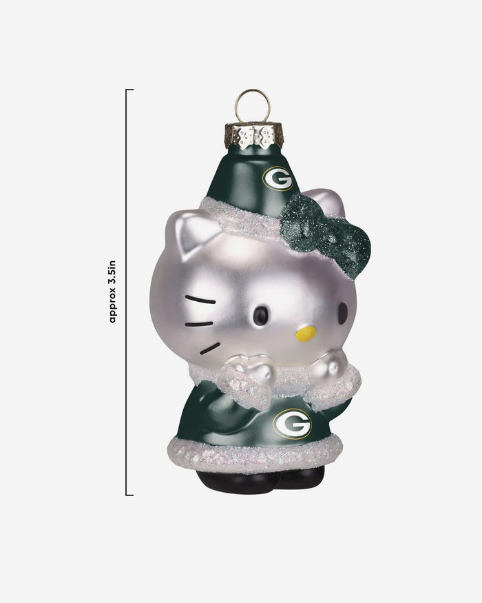 Green Bay Packers Hello Kitty® Glitter Ornament FOCO - FOCO.com