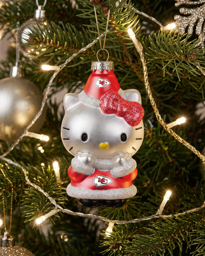 Kansas City Chiefs Hello Kitty® Glitter Ornament FOCO - FOCO.com
