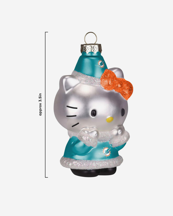 Miami Dolphins Hello Kitty® Glitter Ornament FOCO - FOCO.com