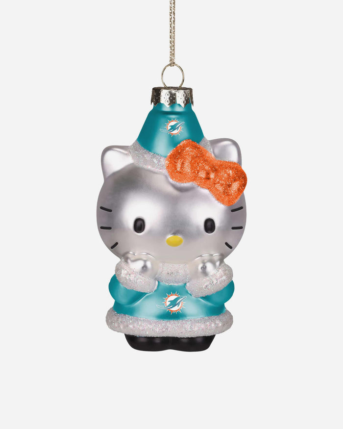 Miami Dolphins Hello Kitty® Glitter Ornament FOCO - FOCO.com