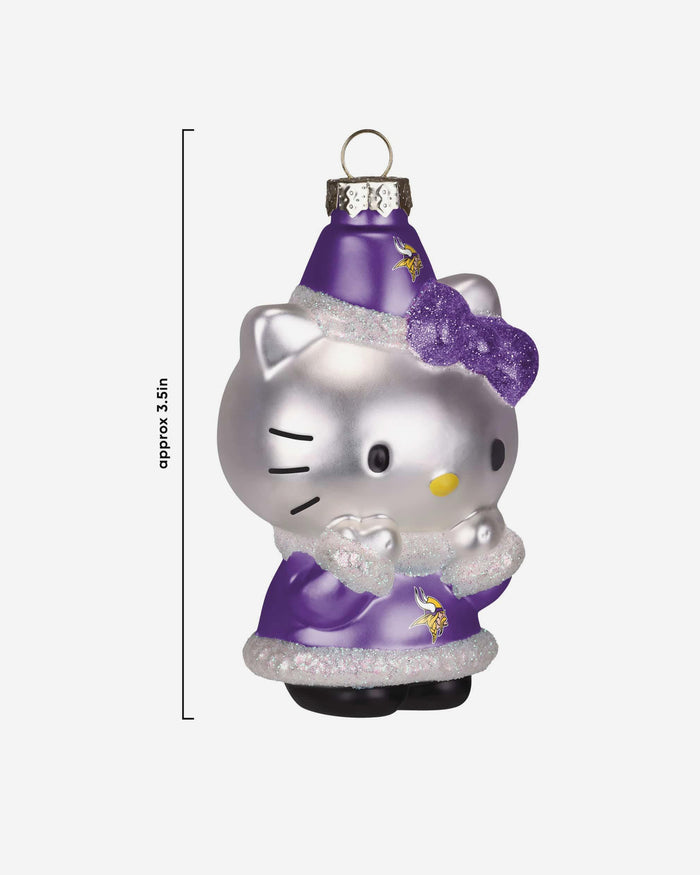 Minnesota Vikings Hello Kitty® Glitter Ornament FOCO - FOCO.com