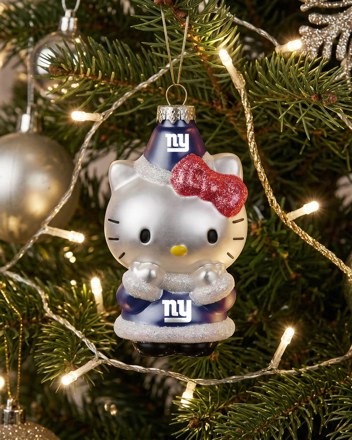 New York Giants Hello Kitty® Glitter Ornament FOCO - FOCO.com