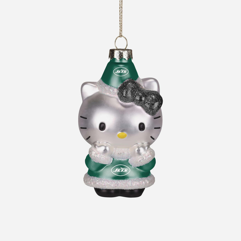 New York Jets Hello Kitty® Glitter Ornament FOCO - FOCO.com