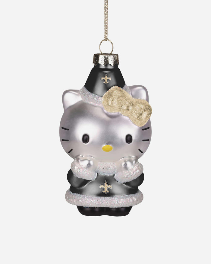 New Orleans Saints Hello Kitty® Glitter Ornament FOCO - FOCO.com