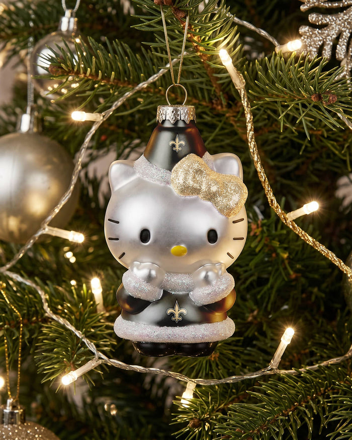New Orleans Saints Hello Kitty® Glitter Ornament FOCO - FOCO.com