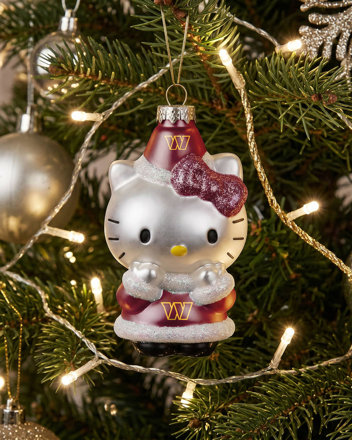 Washington Commanders Hello Kitty® Glitter Ornament FOCO - FOCO.com