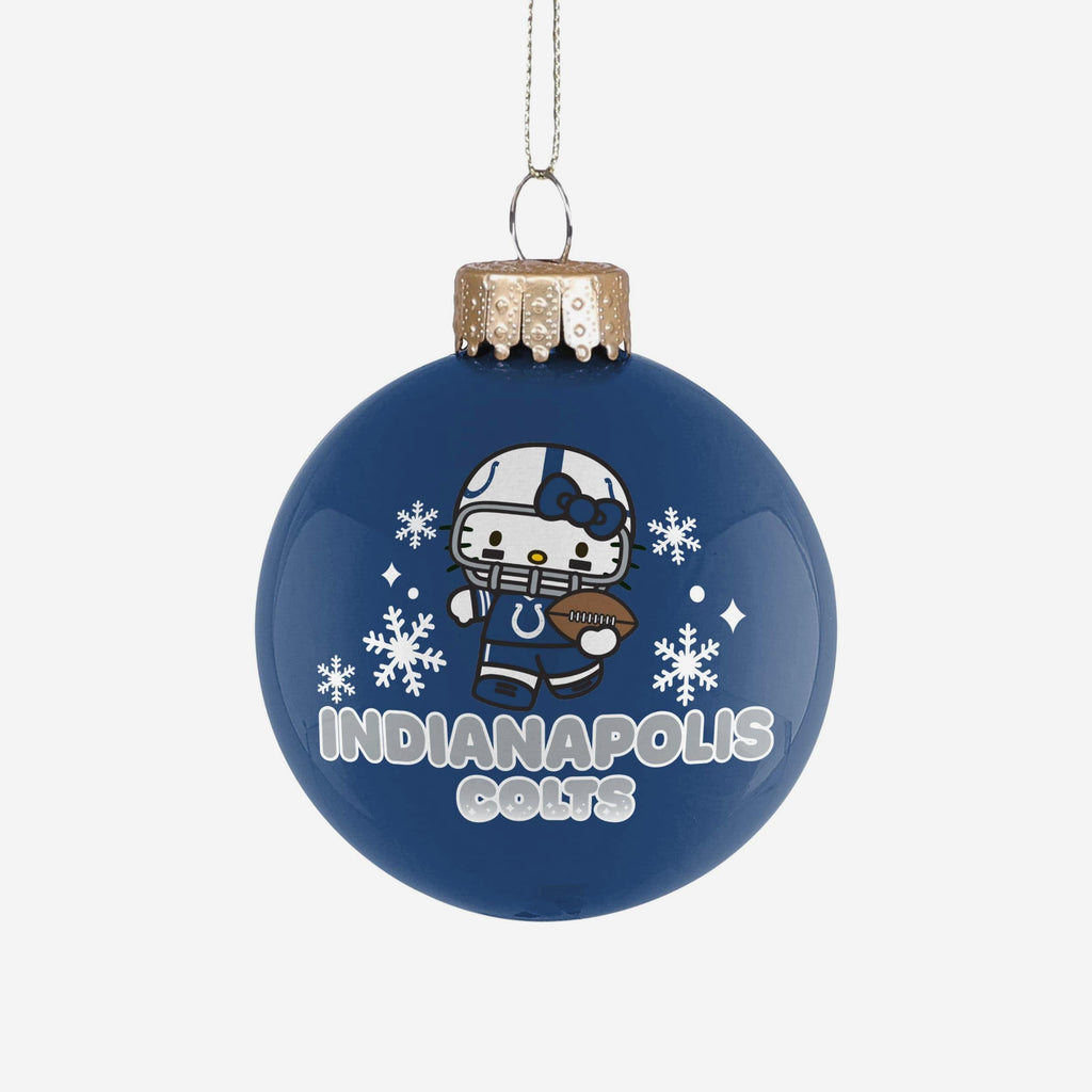 Indianapolis Colts Hello Kitty® Glass Ball Ornament FOCO - FOCO.com