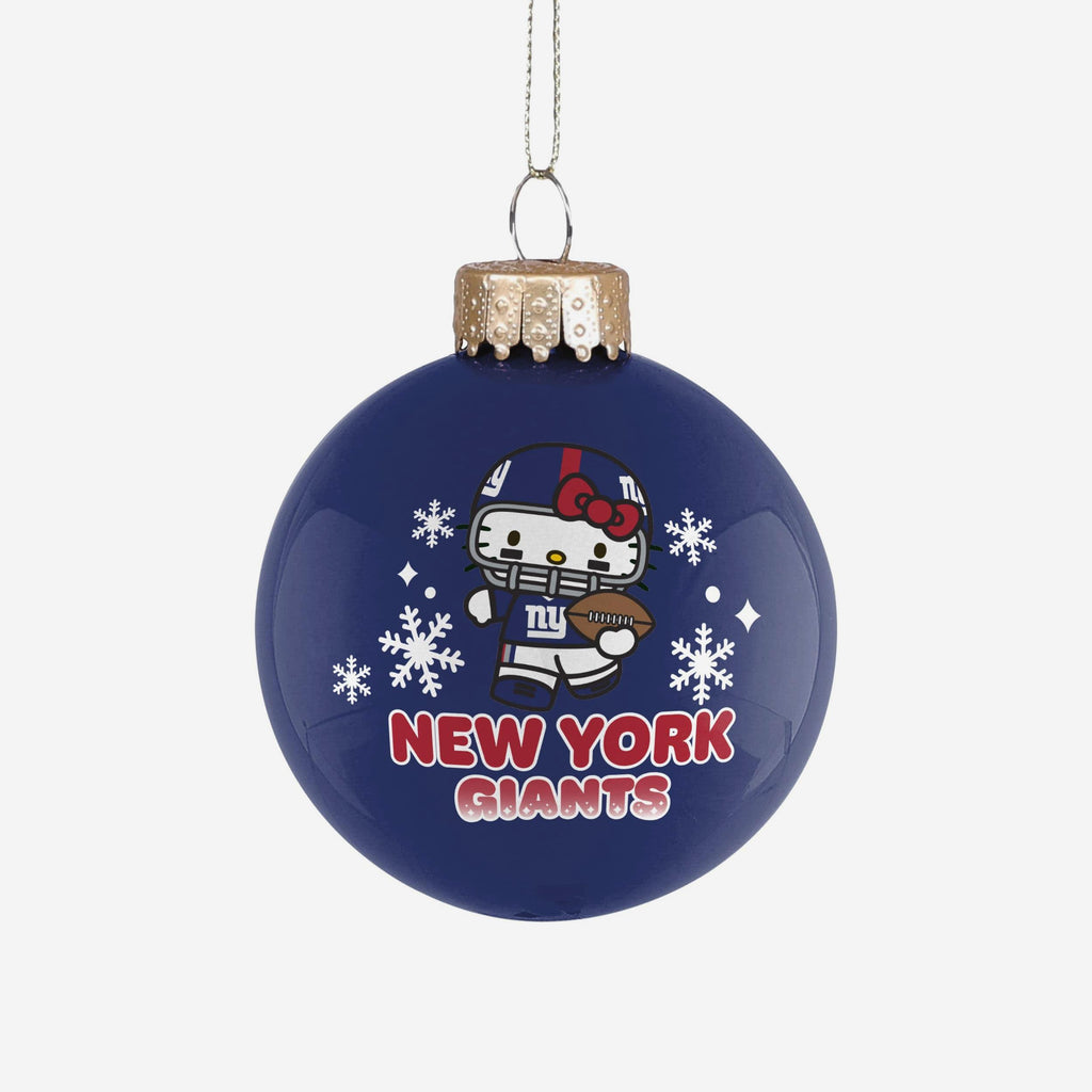New York Giants Hello Kitty® Glass Ball Ornament FOCO - FOCO.com