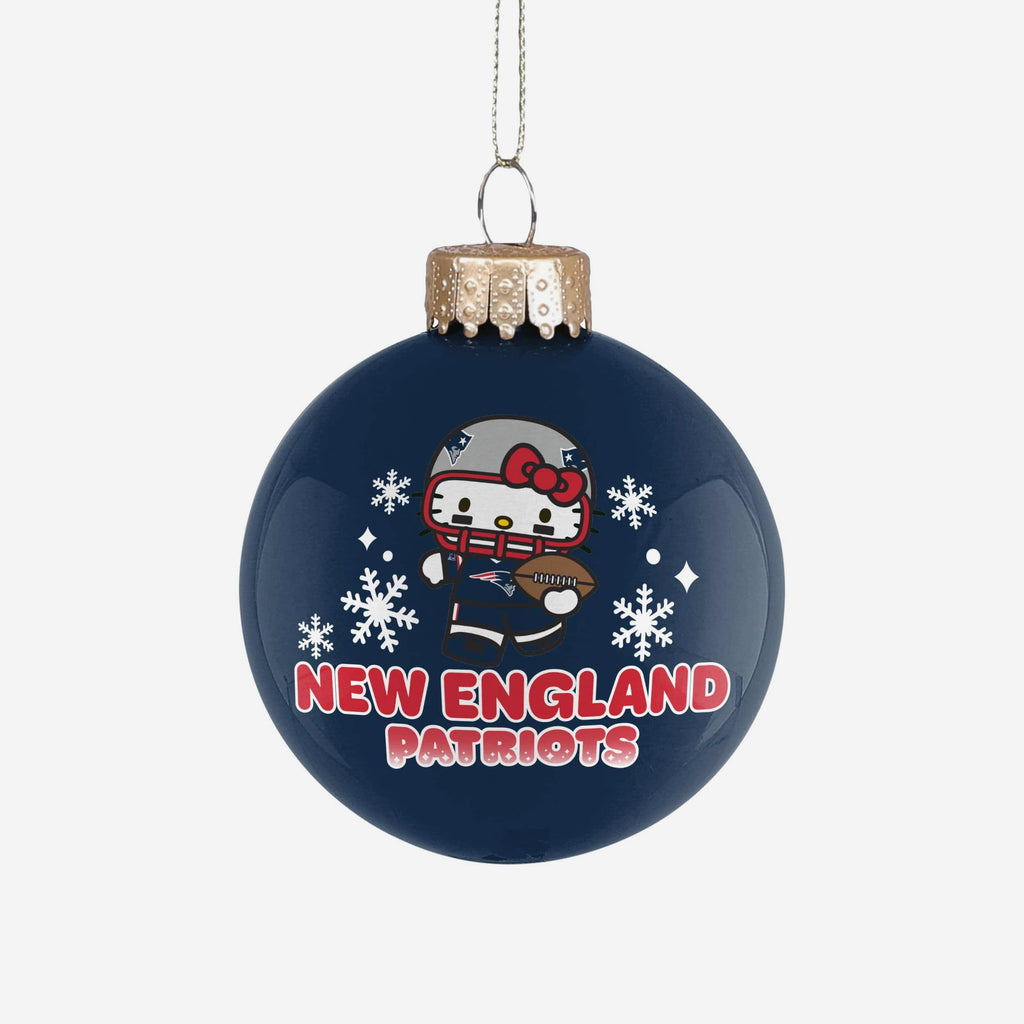 New England Patriots Hello Kitty® Glass Ball Ornament FOCO - FOCO.com