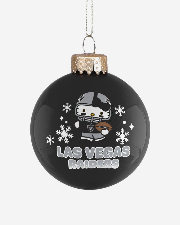 Las Vegas Raiders Hello Kitty® Glass Ball Ornament FOCO - FOCO.com