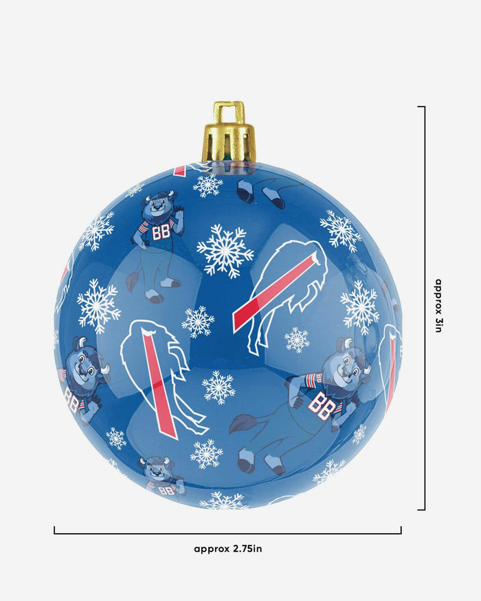 Buffalo Bills 4 Pack Ball Mascot Ornament Set FOCO - FOCO.com