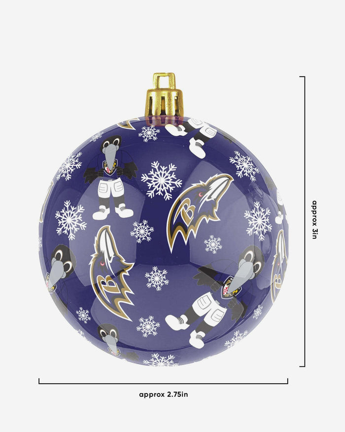 Baltimore Ravens 4 Pack Ball Mascot Ornament Set FOCO - FOCO.com