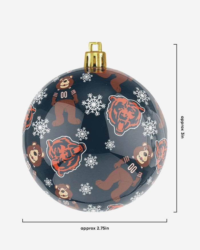 Chicago Bears 4 Pack Ball Mascot Ornament Set FOCO - FOCO.com