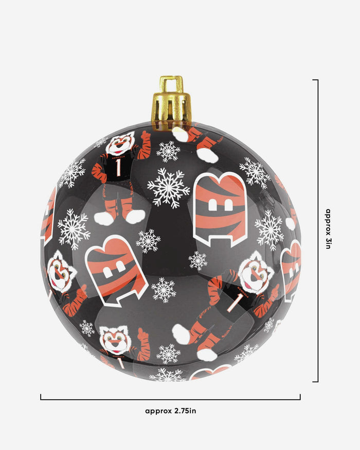Cincinnati Bengals 4 Pack Ball Mascot Ornament Set FOCO - FOCO.com