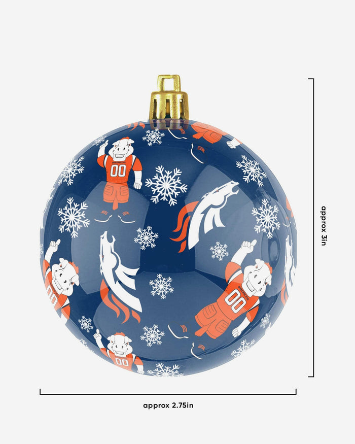Denver Broncos 4 Pack Ball Mascot Ornament Set FOCO - FOCO.com