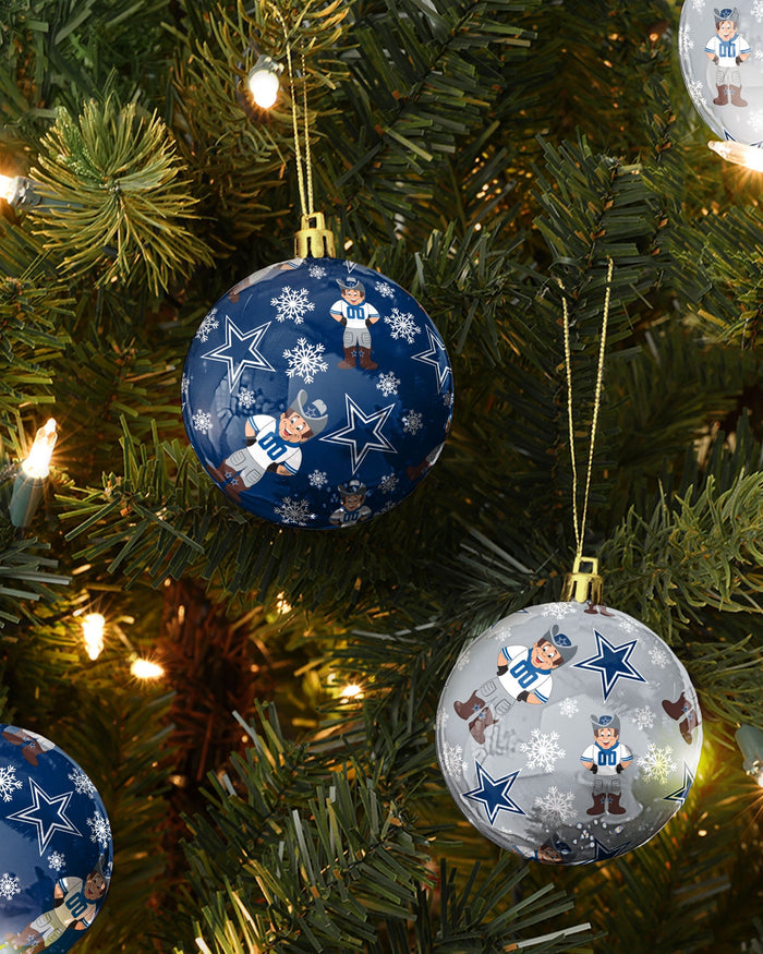 Dallas Cowboys 4 Pack Ball Mascot Ornament Set FOCO - FOCO.com