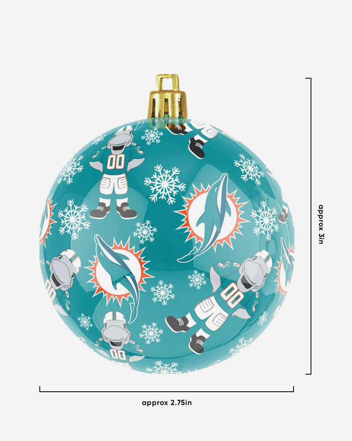 Miami Dolphins 4 Pack Ball Mascot Ornament Set FOCO - FOCO.com