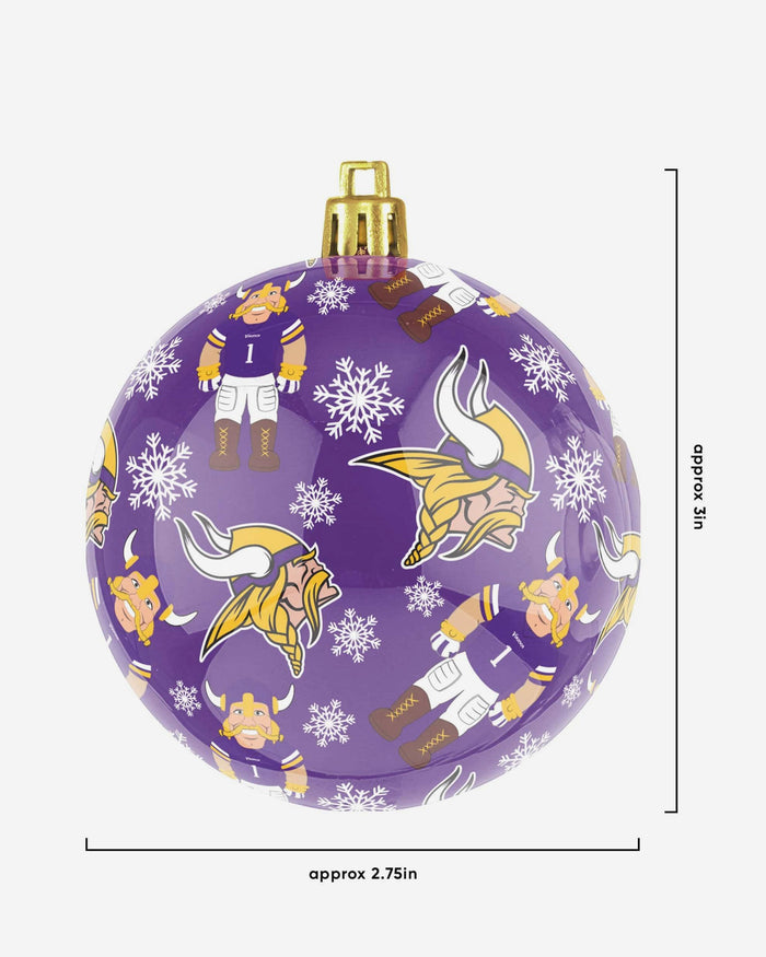 Minnesota Vikings 4 Pack Ball Mascot Ornament Set FOCO - FOCO.com