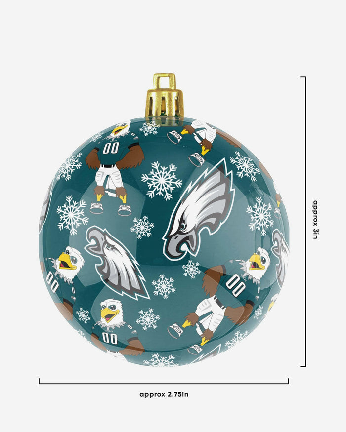 Philadelphia Eagles 4 Pack Ball Mascot Ornament Set FOCO - FOCO.com
