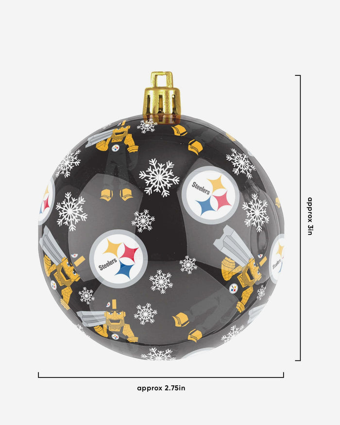 Pittsburgh Steelers 4 Pack Ball Mascot Ornament Set FOCO - FOCO.com