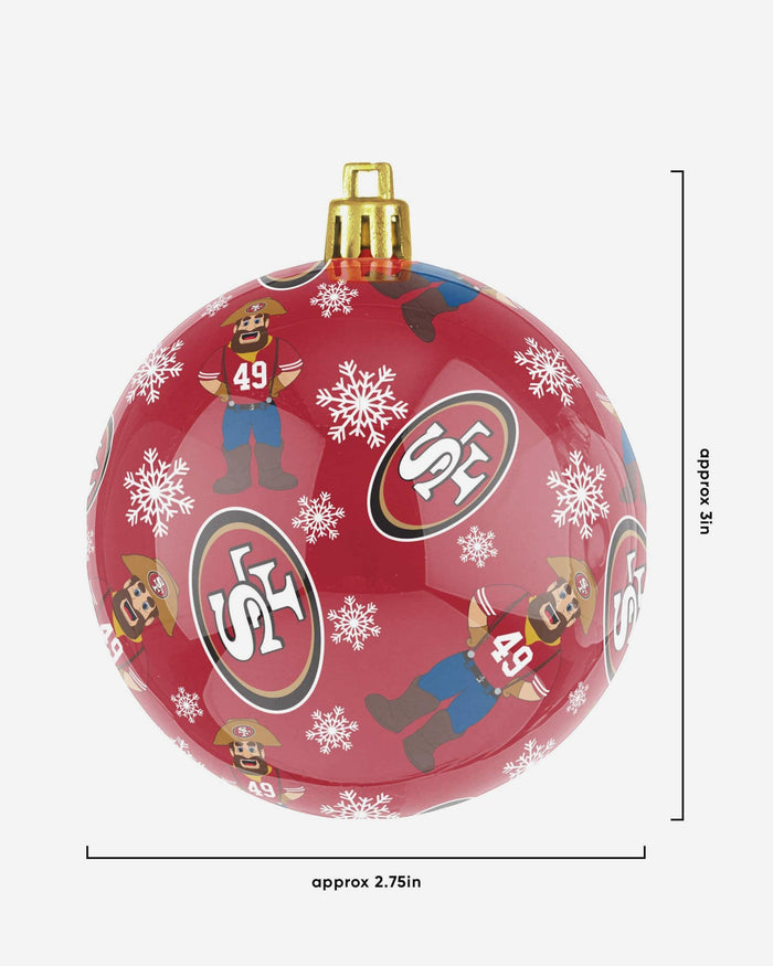 San Francisco 49ers 4 Pack Ball Mascot Ornament Set FOCO - FOCO.com
