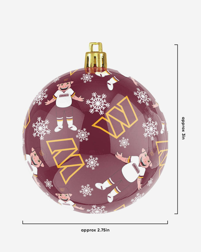 Washington Commanders 4 Pack Ball Mascot Ornament Set FOCO - FOCO.com