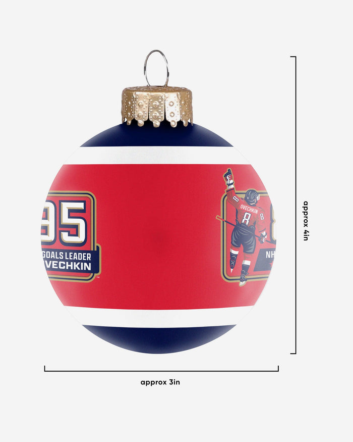 Alex Ovechkin Washington Capitals All-Time Leading Goal Scorer Glass Ball Ornament FOCO - FOCO.com