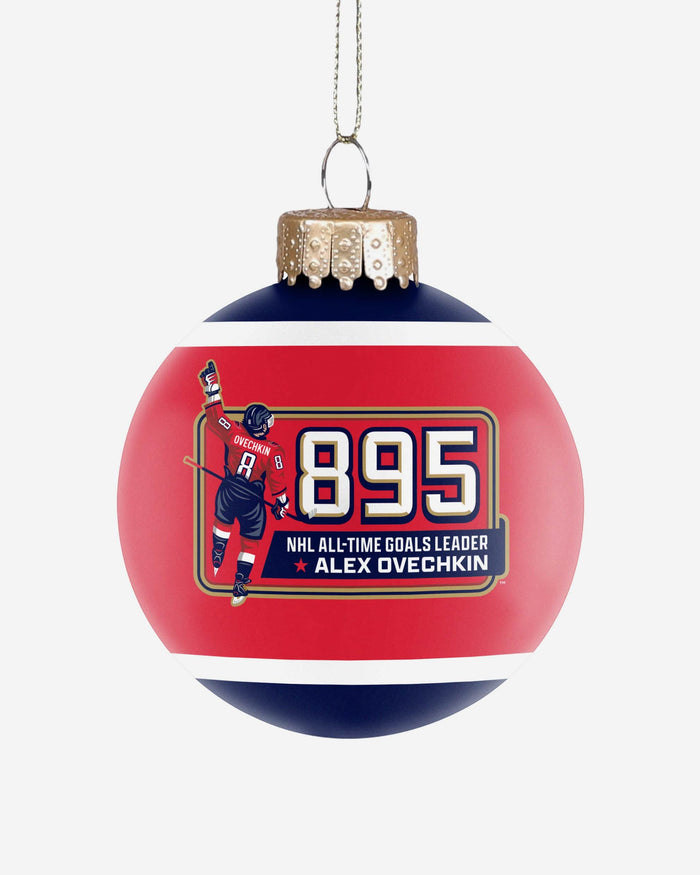 Alex Ovechkin Washington Capitals All-Time Leading Goal Scorer Glass Ball Ornament FOCO - FOCO.com