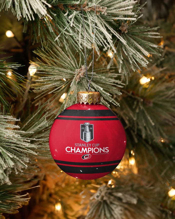 Carolina Hurricanes 2026 Stanley Cup Champions Glass Ball Ornament FOCO - FOCO.com