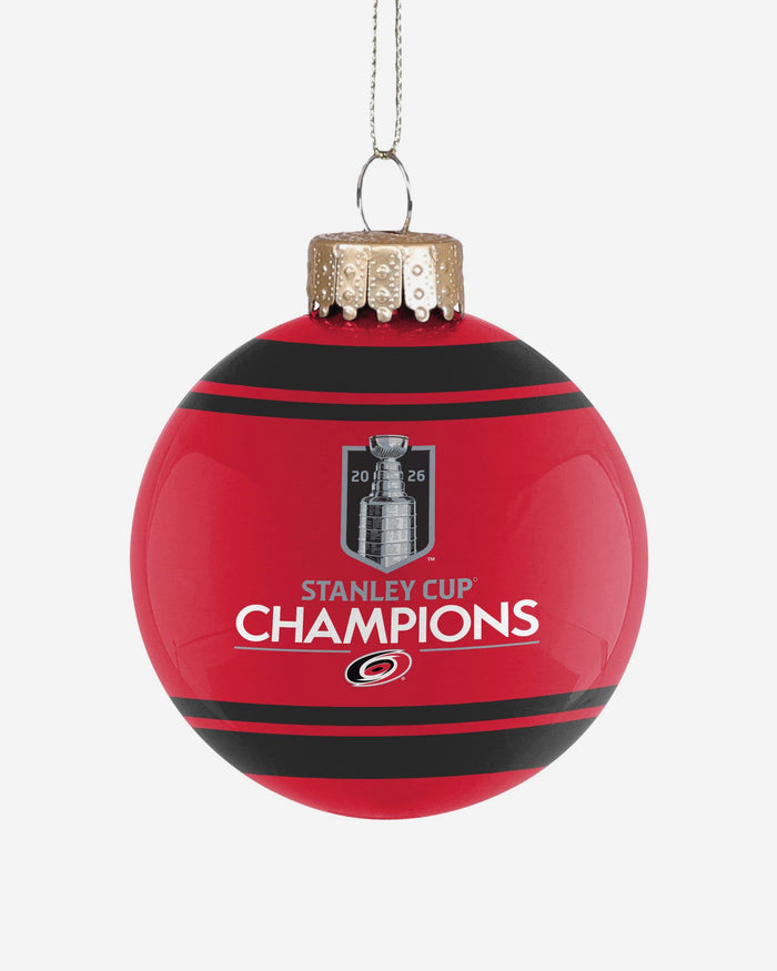Carolina Hurricanes 2026 Stanley Cup Champions Glass Ball Ornament FOCO - FOCO.com