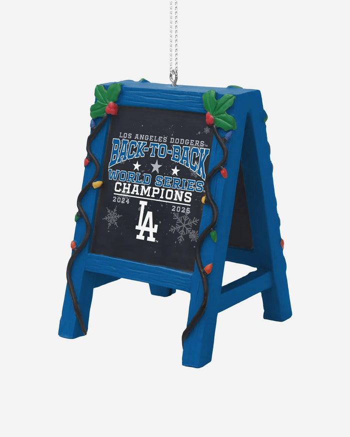 Los Angeles Dodgers 2025 Back To Back World Series Champions Chalkboard Easel Ornament FOCO - FOCO.com