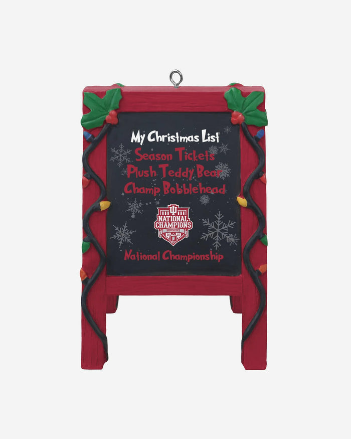 Indiana Hoosiers 2025 Football National Champions Chalkboard Easel Ornament FOCO - FOCO.com