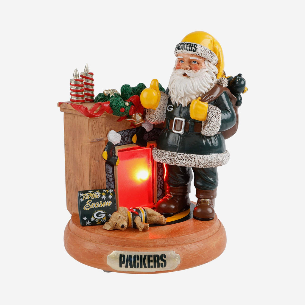 Green Bay Packers Santa Fireplace Figurine FOCO - FOCO.com