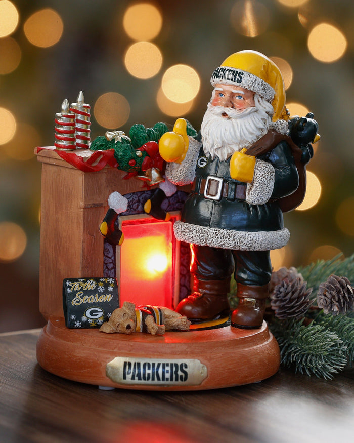 Green Bay Packers Santa Fireplace Figurine FOCO - FOCO.com