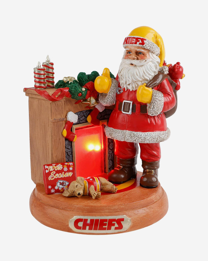 Kansas City Chiefs Santa Fireplace Figurine FOCO - FOCO.com