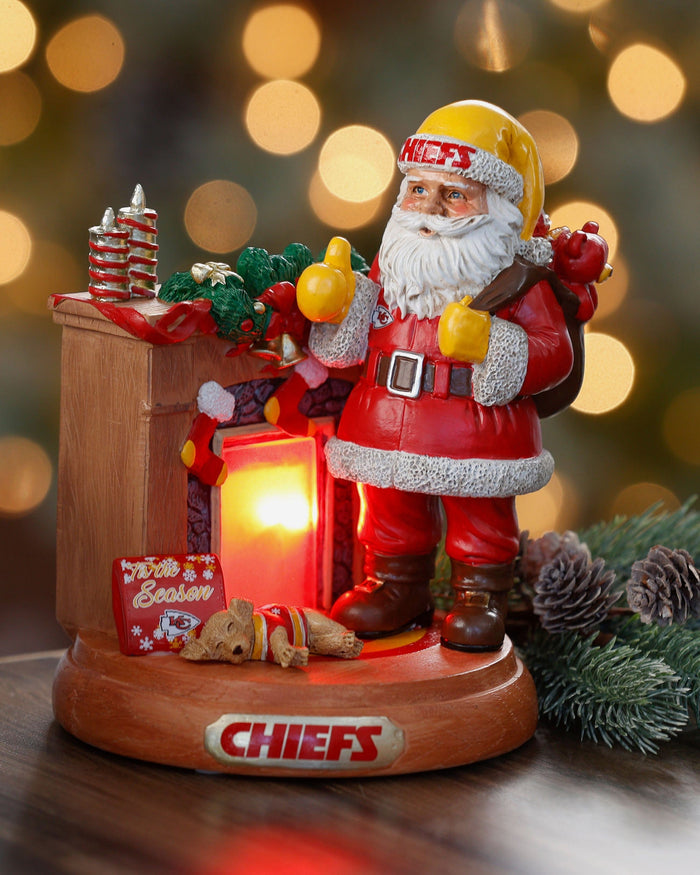 Kansas City Chiefs Santa Fireplace Figurine FOCO - FOCO.com