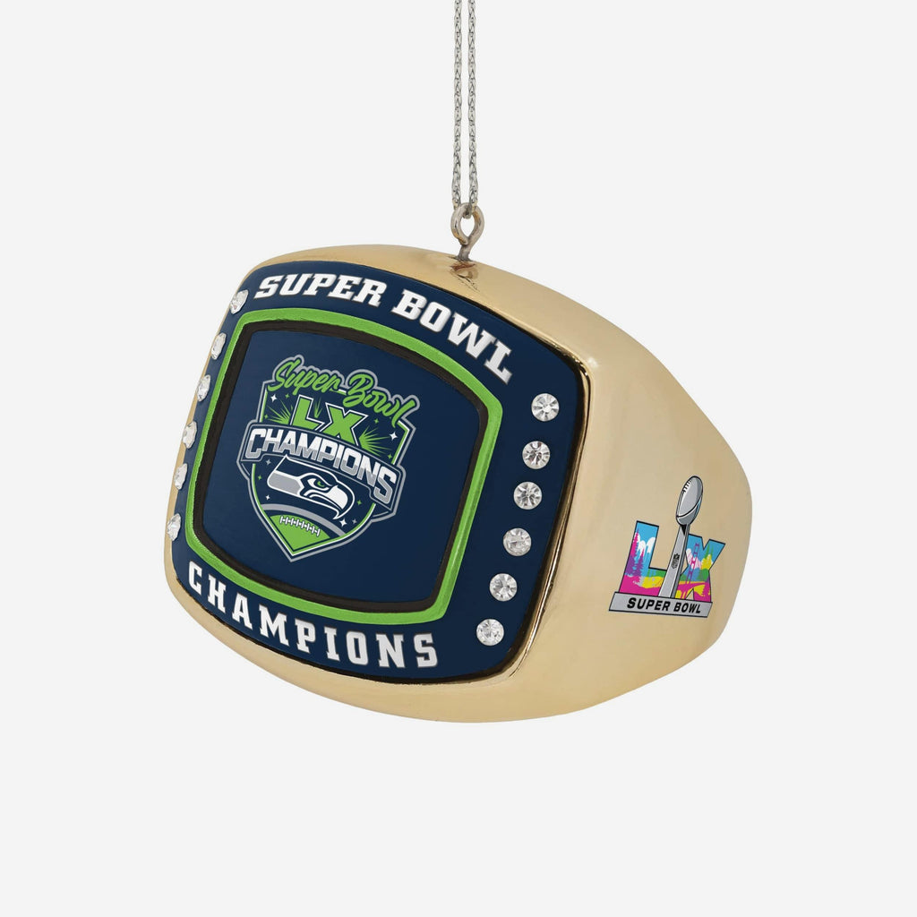 Seattle Seahawks Super Bowl LX Champions Ring Ornament FOCO - FOCO.com
